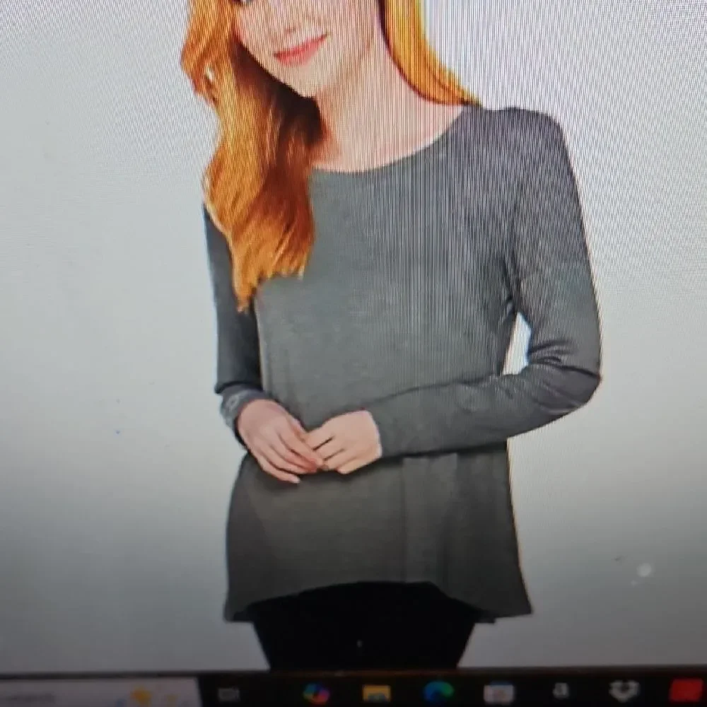 LOGO by Lori Goldstein Dark Gray Blouse